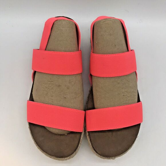 Madden Girl Cybell Espadrille Platform Sandal Women 7.5M Hot Pink Elastic Strap - Picture 5 of 9